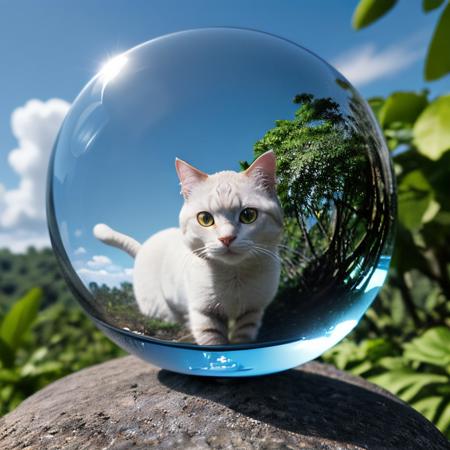 00129-2174933168-masterpiece, best quality, intricate photo, glass sphere with highly precise detailed cat in the jungle, Background blue cloudy.jpg